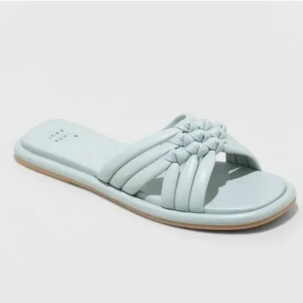 Women's Dulce Padded Knot Slide Sandals Light Blue - A New Day 9.5